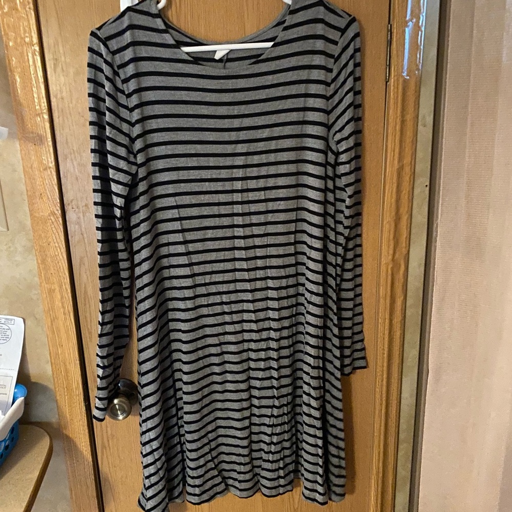 Black and Grey Stripped Dress Size M